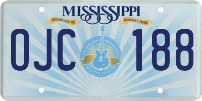 MS license plate OJC188
