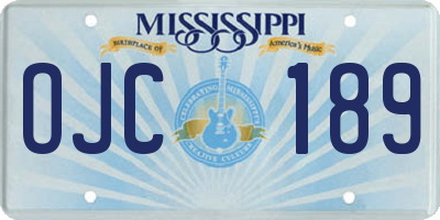 MS license plate OJC189