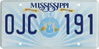 MS license plate OJC191