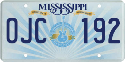 MS license plate OJC192