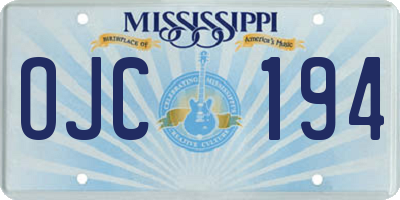 MS license plate OJC194