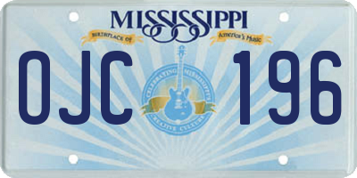 MS license plate OJC196