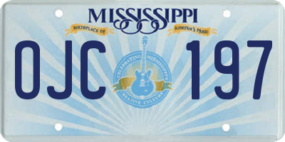 MS license plate OJC197