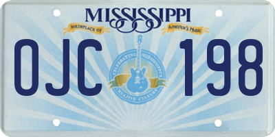 MS license plate OJC198