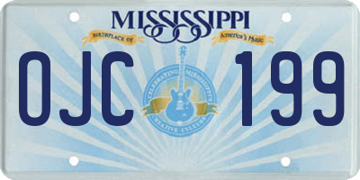 MS license plate OJC199