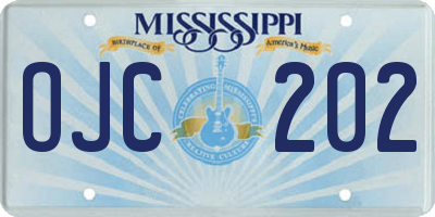 MS license plate OJC202