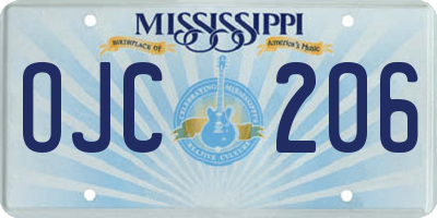 MS license plate OJC206