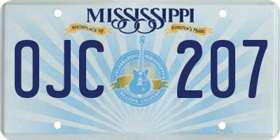 MS license plate OJC207