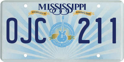 MS license plate OJC211