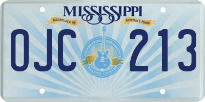 MS license plate OJC213