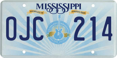 MS license plate OJC214