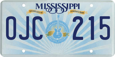 MS license plate OJC215