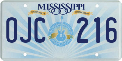 MS license plate OJC216