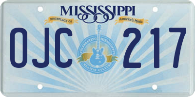 MS license plate OJC217