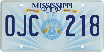 MS license plate OJC218