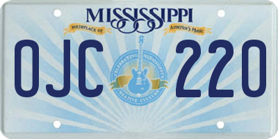 MS license plate OJC220