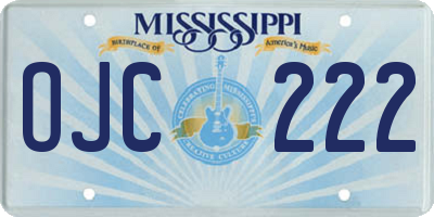 MS license plate OJC222