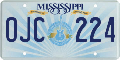 MS license plate OJC224