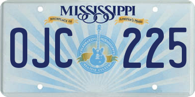 MS license plate OJC225