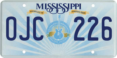 MS license plate OJC226