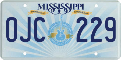 MS license plate OJC229