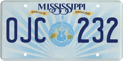 MS license plate OJC232