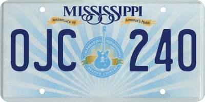 MS license plate OJC240