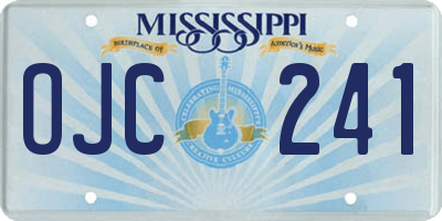 MS license plate OJC241