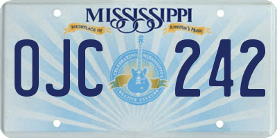 MS license plate OJC242
