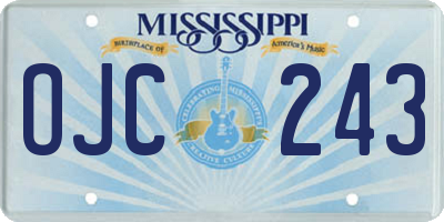 MS license plate OJC243