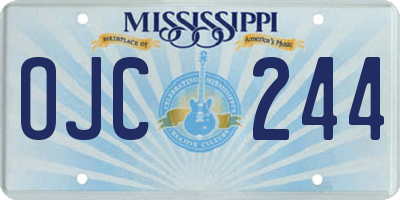 MS license plate OJC244