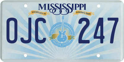 MS license plate OJC247