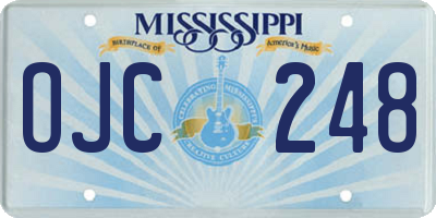 MS license plate OJC248