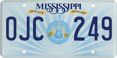 MS license plate OJC249