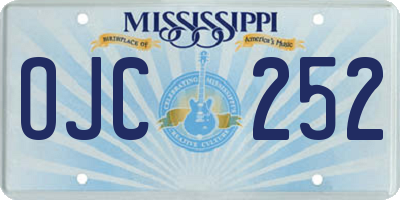 MS license plate OJC252
