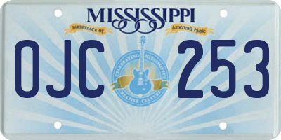 MS license plate OJC253