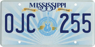 MS license plate OJC255