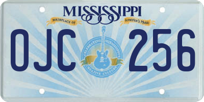 MS license plate OJC256