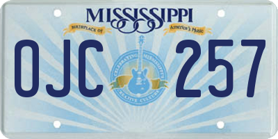 MS license plate OJC257