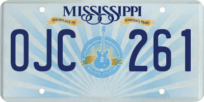 MS license plate OJC261