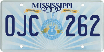 MS license plate OJC262
