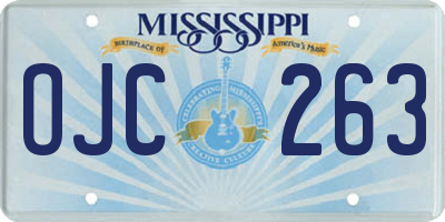 MS license plate OJC263