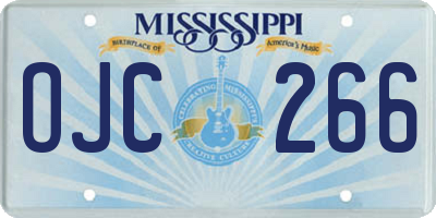 MS license plate OJC266