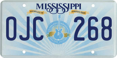 MS license plate OJC268