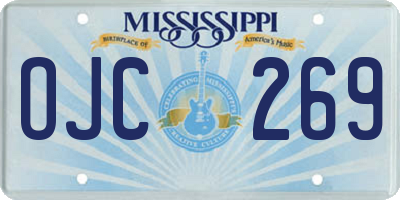 MS license plate OJC269