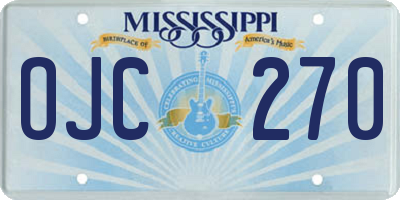 MS license plate OJC270