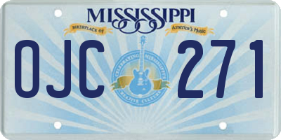 MS license plate OJC271