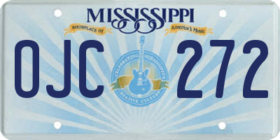 MS license plate OJC272