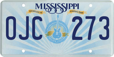 MS license plate OJC273
