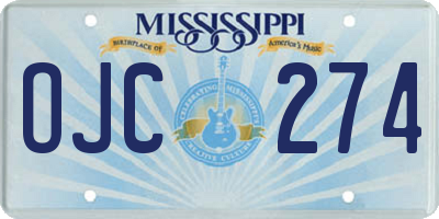 MS license plate OJC274
